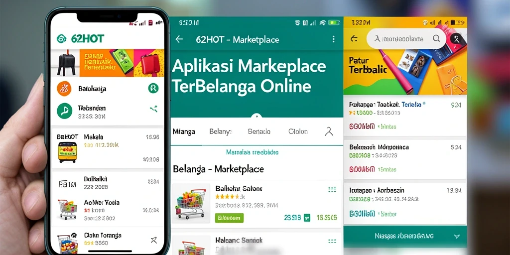 Tampilan antarmuka aplikasi 62HOT yang memudahkan belanja online.