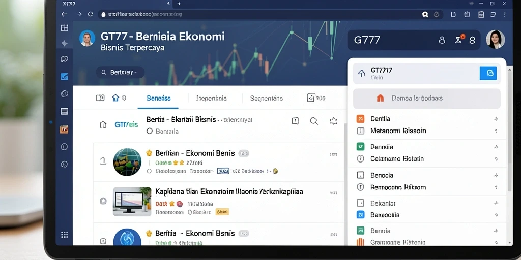 Antarmuka GT777 menampilkan berita dan analisis ekonomi yang lengkap.