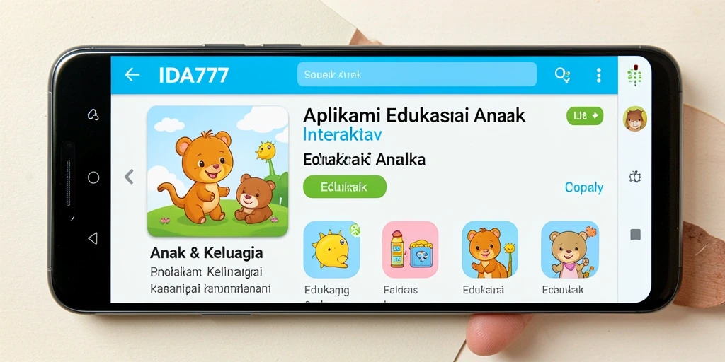 Antarmuka aplikasi IDA777 untuk belajar sambil bermain.