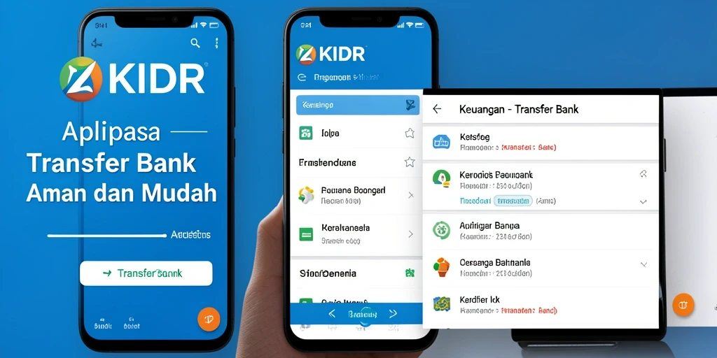 Tampilan antarmuka aplikasi OKIDR untuk transfer bank yang sederhana dan intuitif.