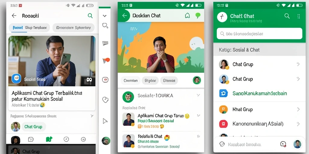 Tampilan antarmuka PP7 yang sederhana dan menarik untuk Chat Grup.