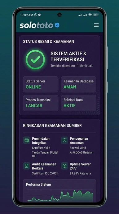 Tampilan kanal resmi solototo